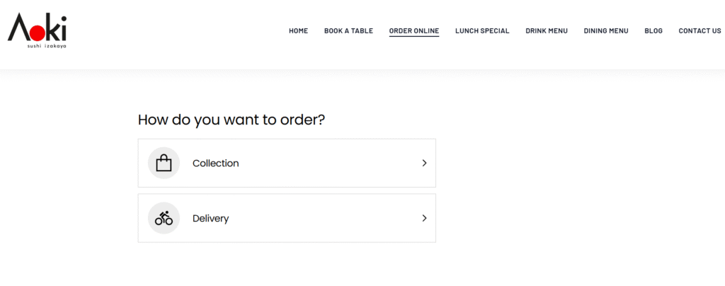 aoki sushi order online